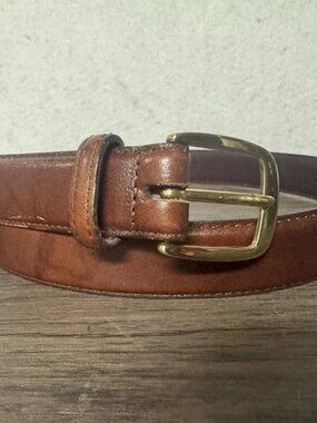 Vintage TJW By Mervyn's Brown Leather Belt Mens 34